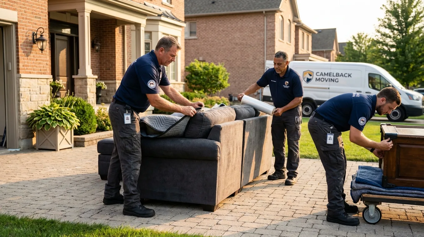 Large estate moving crew wrapping furniture in Gatlinburg, TN